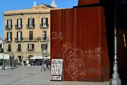 I vandali imbrattano La Carbonaia di Kounellis - foto di repertorio dal Corriere del Mezzogiorno del 19/12/2014